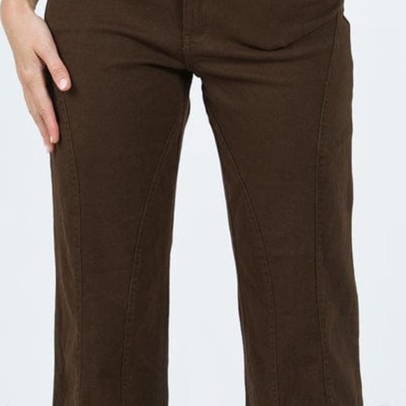 Princess Polly Brown Straight Leg Pants Sz. 10 - Picture 4 of 11